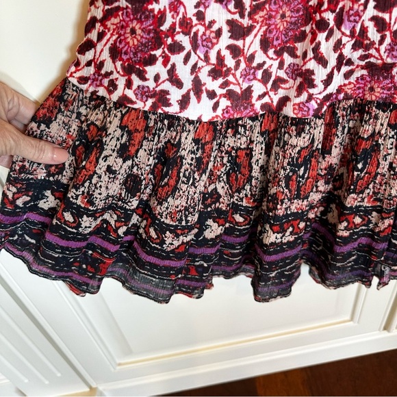 Free People Women’s Lyla Mini Dress Boho Halter Style Ruffle Tiered Size Large - Picture 5 of 12